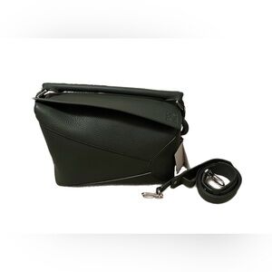 LOEWE Puzzle Bag In Satin Calfskin Vintage Khaki